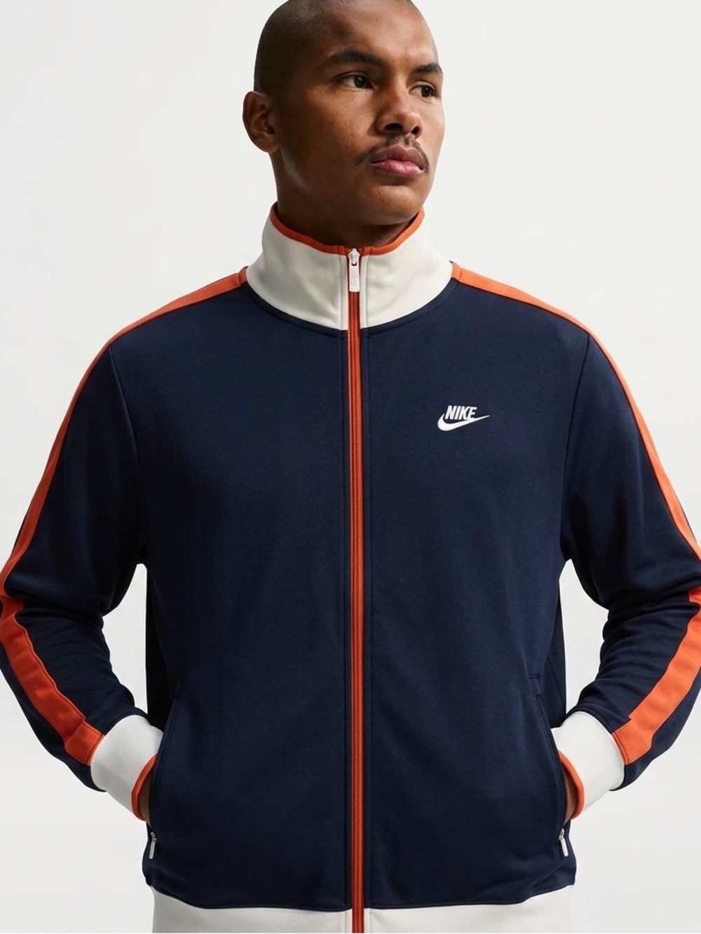 Nike Sportswear Vintage Y2K Track Jacket | Navy/Orange/White